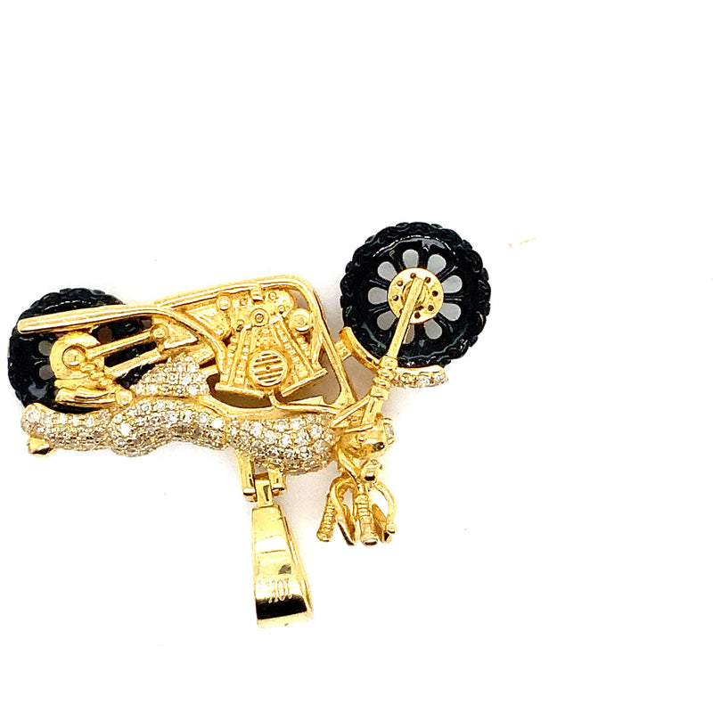 10k yellow gold Harley Davison motorcycle