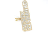 10k yellow gold “No risk no reward” pendant
