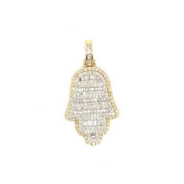 10K yellow gold hamsa pendant