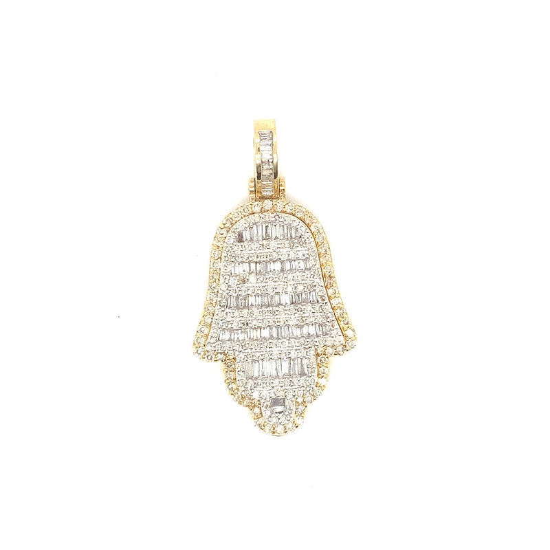 10K yellow gold hamsa pendant