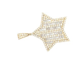 10K yellow gold natural diamond big star pendant