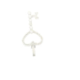 10K white Heart key pendant