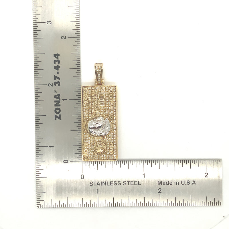 10K yellow gold “100 dollar bill”