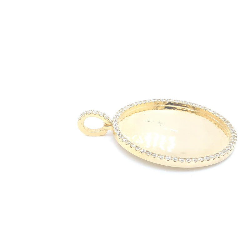 10K gold round shape picture pendent