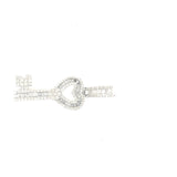 10K white gold Heart key pendant with natural diamonds