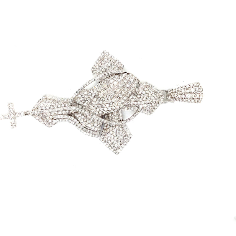 10k white gold diamond cross