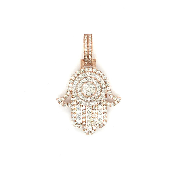 10K rose gold hamsa pendant