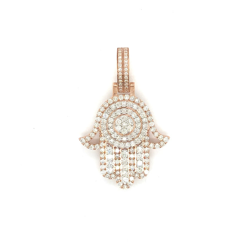 10K rose gold hamsa pendant