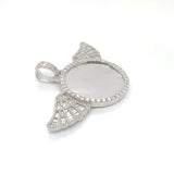 10K white gold picture pendent