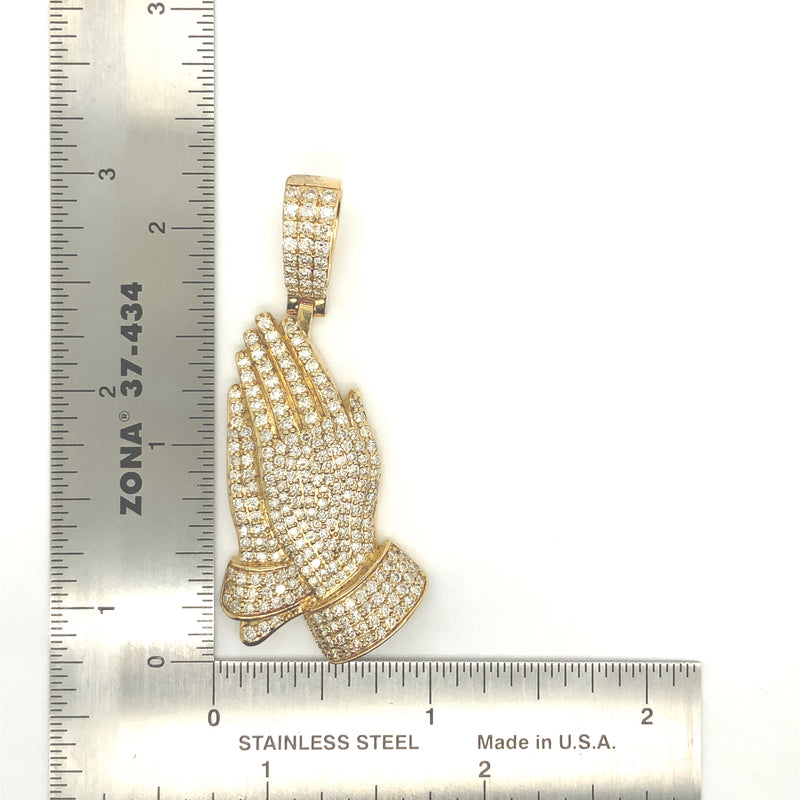10K yellow gold praying hands