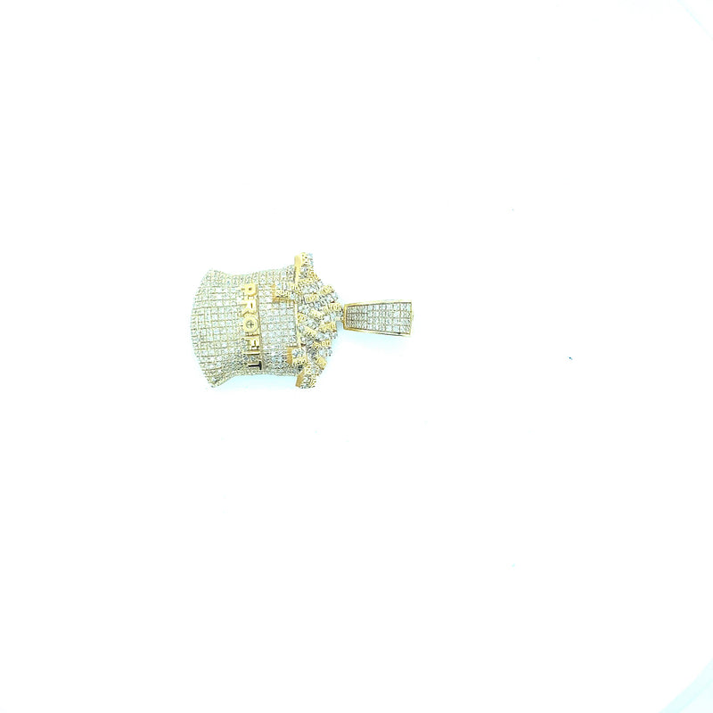 10k yellow gold money bgb profit pendant