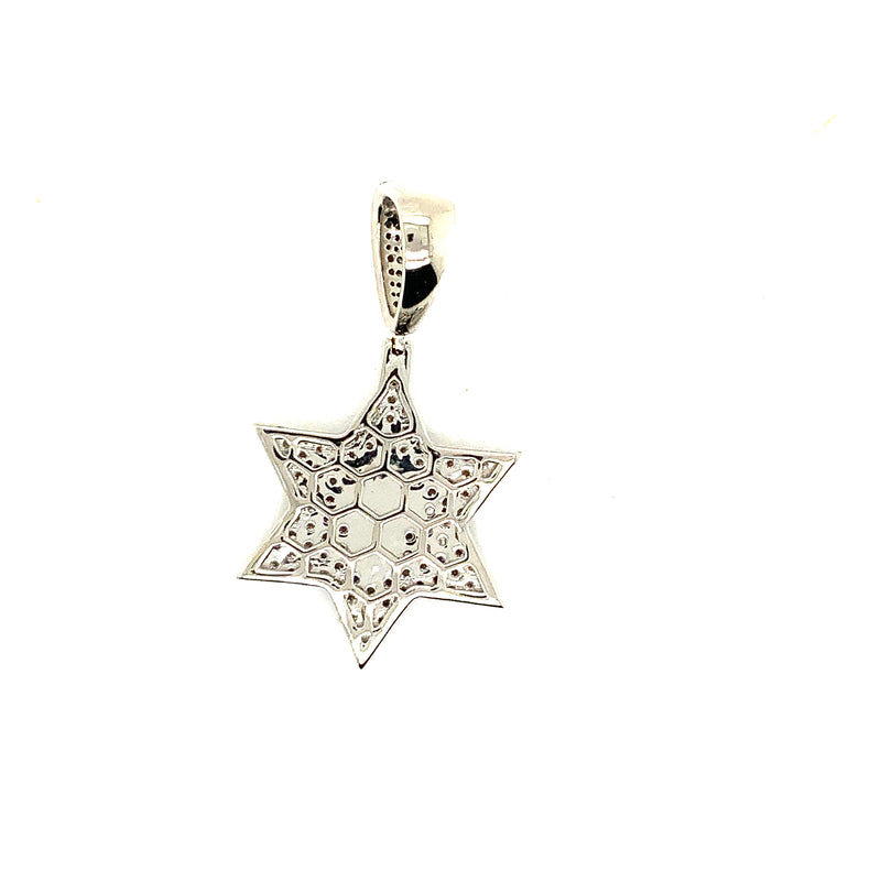10k white gold 6 poin star pendant