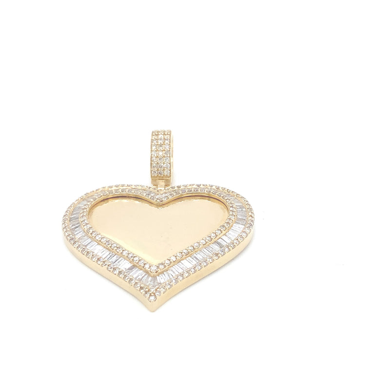 10K Gold picture Heart shape pendent