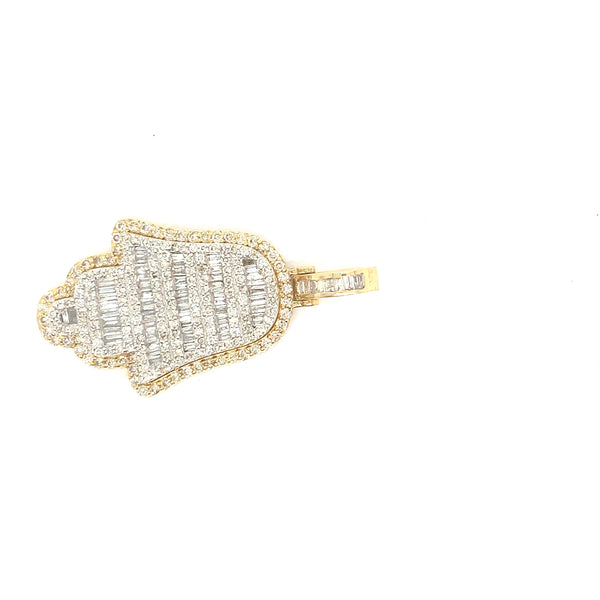 10K yellow gold hamsa pendant