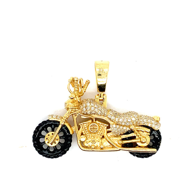10k yellow gold Harley Davison motorcycle