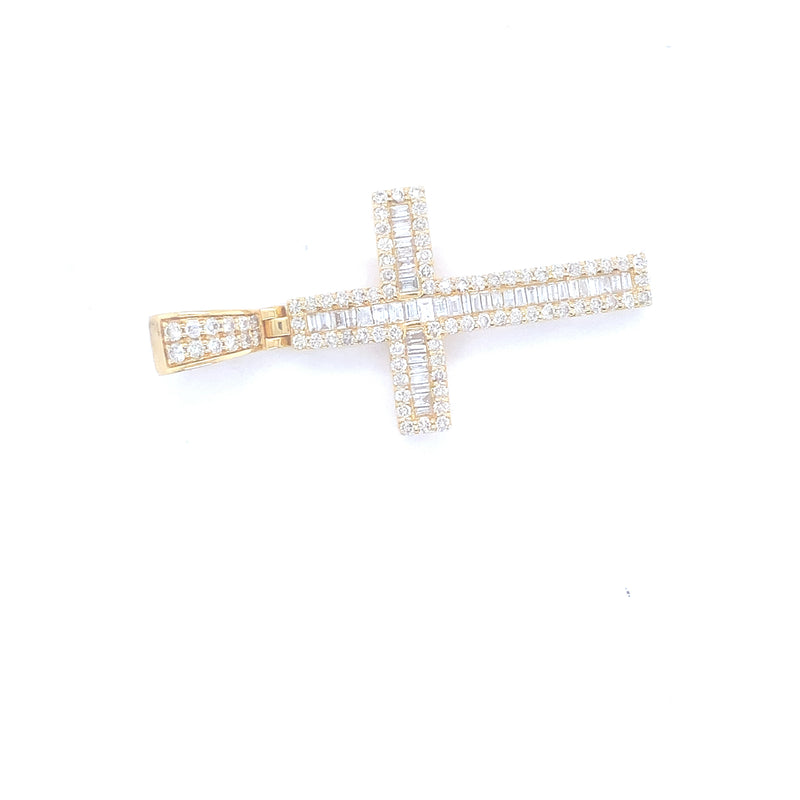 Yellow gold diamond cross