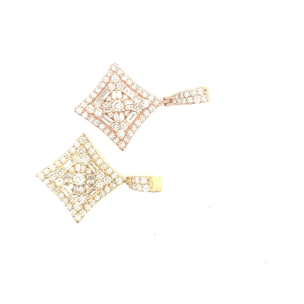 10k gold diagonal shape pendant