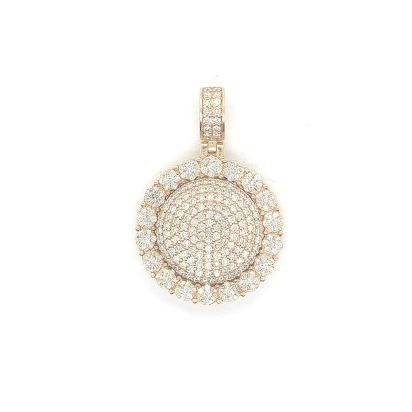 10K yellow gold pillow round shape pendant
