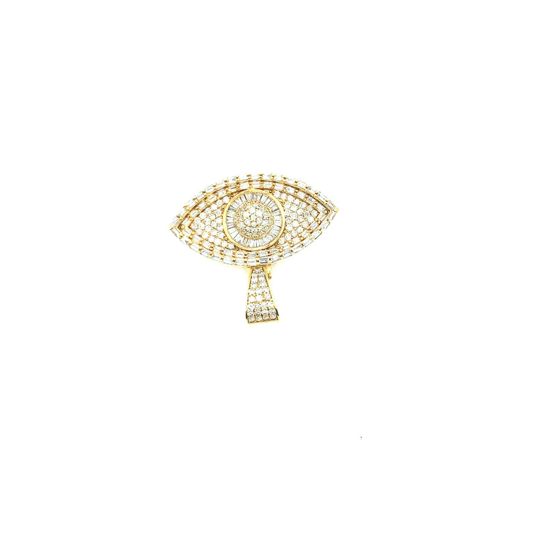 10k yellow gold eye pendant