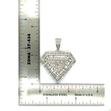 10K white gold natural diamond Diamond shape pendant