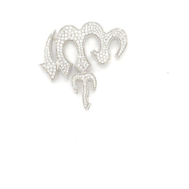 White gold allah pendant