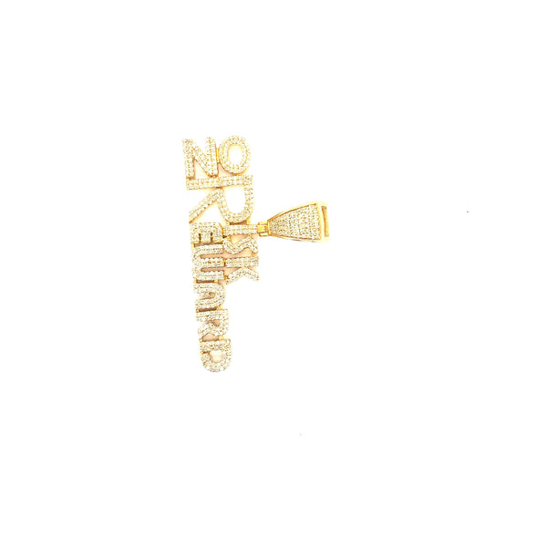 10K yellow gold “No risk reward” pendant