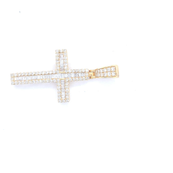 Yellow gold diamond cross