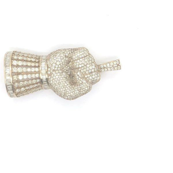 10K yellow gold fist pendant