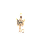 10k rose gold butterfly key pendant with natural diamonds