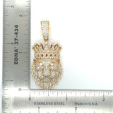 10k yellow gold lion head pendant