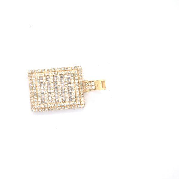 Yellow gold square shape pendant