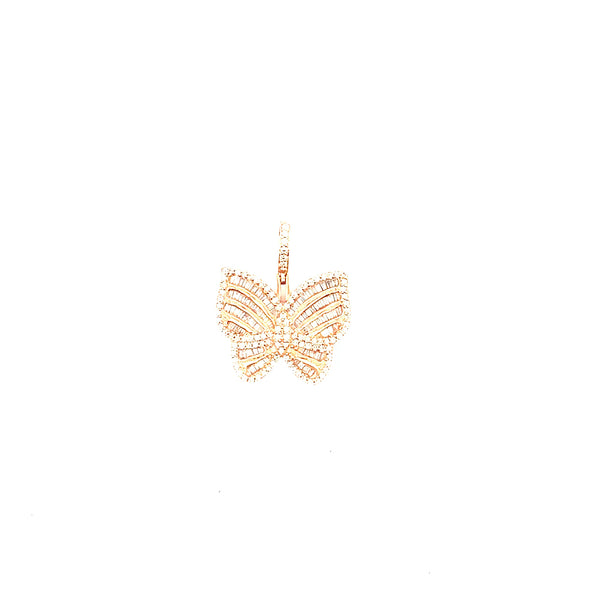 10K rose gold small butterfly pendant