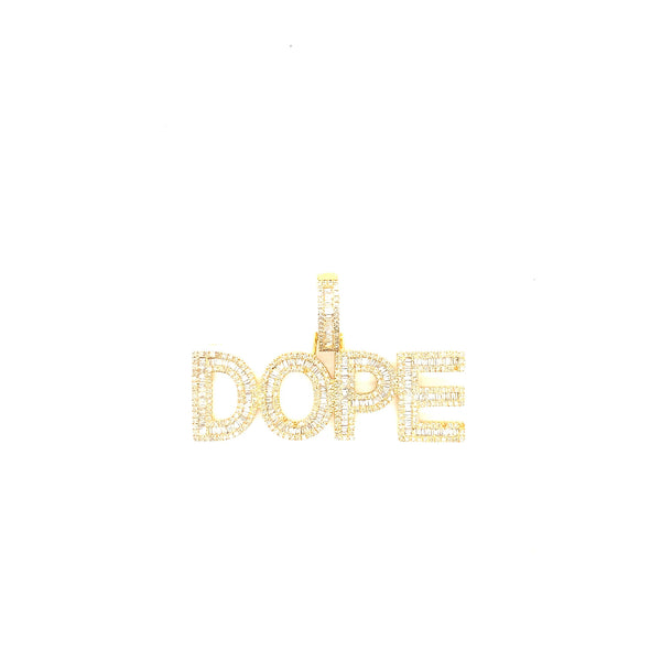 10k yellow gold “dope” pendant