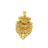 10k yellow gold lion face pendant