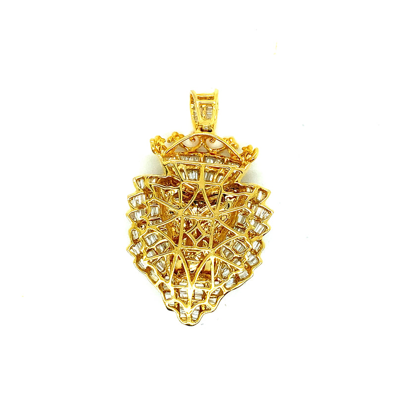 10k yellow gold lion face pendant