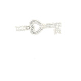 10K white gold Heart key pendant with natural diamonds