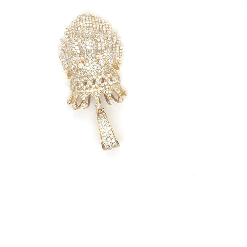 10k yellow gold lion head pendant