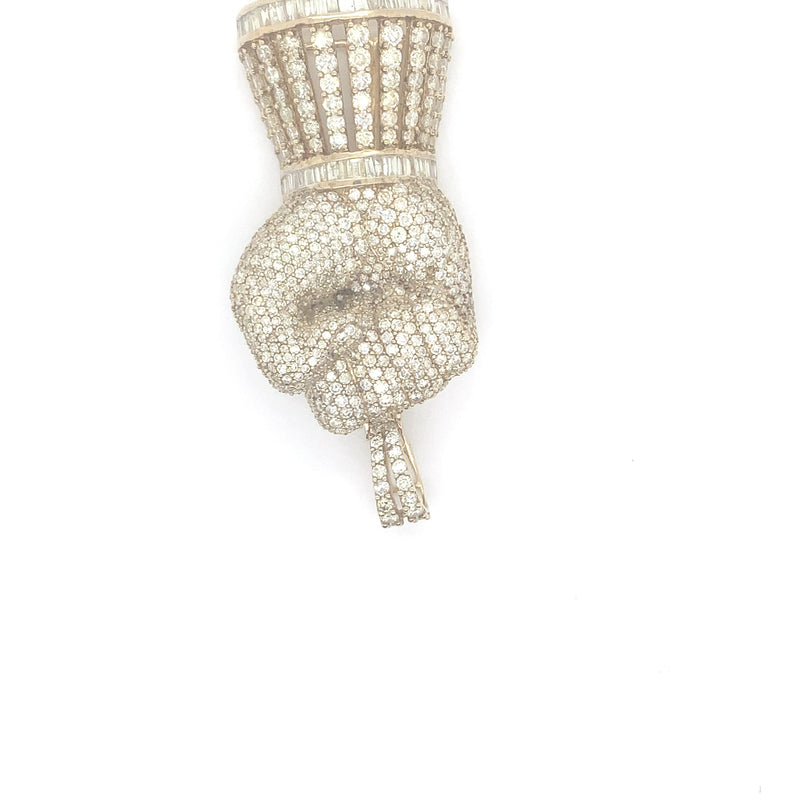 10K yellow gold fist pendant