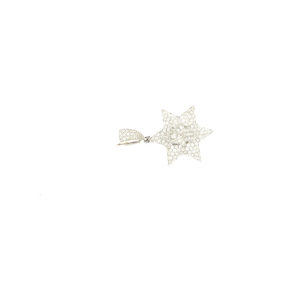 10k white gold 6 poin star pendant