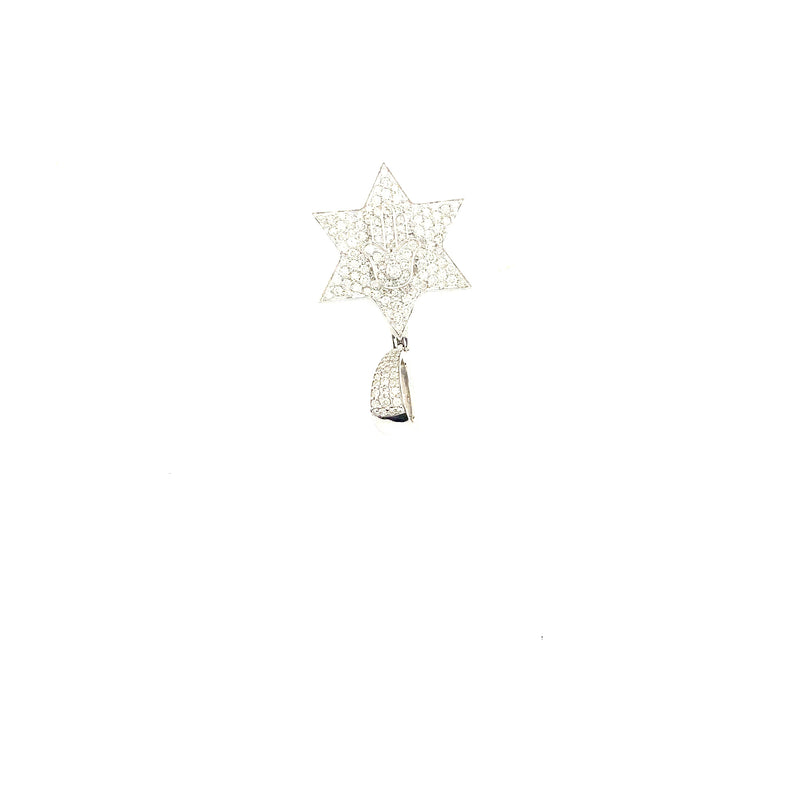 10k white gold 6 poin star pendant