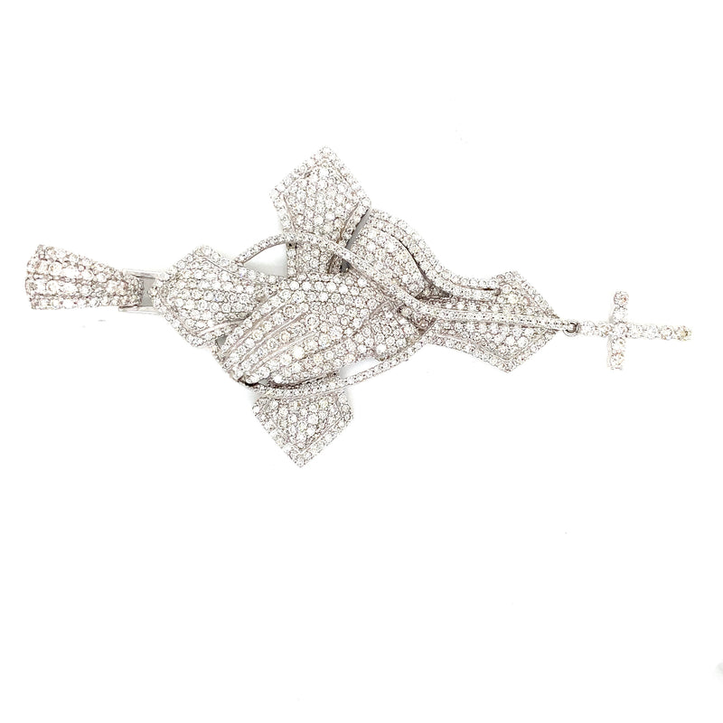10k white gold diamond cross