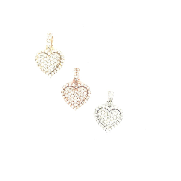 10k gold hearts pendant