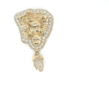 10k yellow gold Buda pendant natural diamond