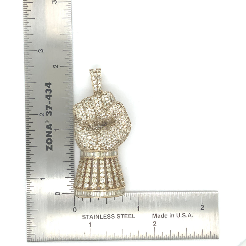 10K yellow gold fist pendant