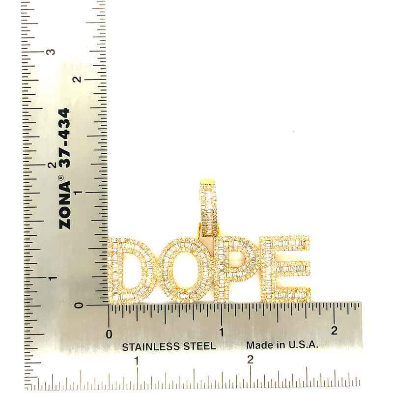 10k yellow gold “dope” pendant