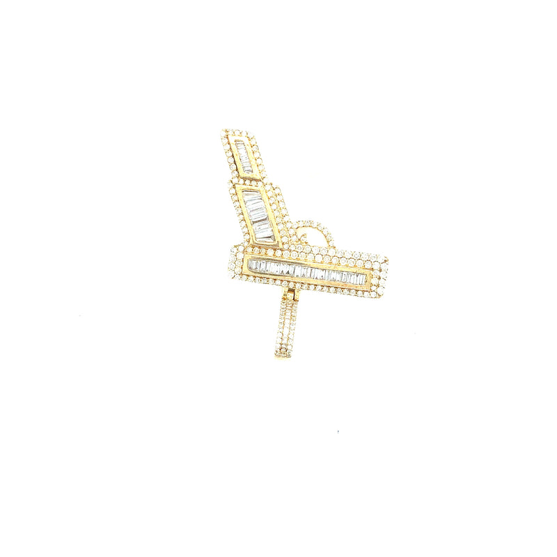 10k yellow gold gun pendant