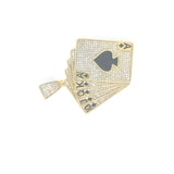 10K yellow gold cards pendant
