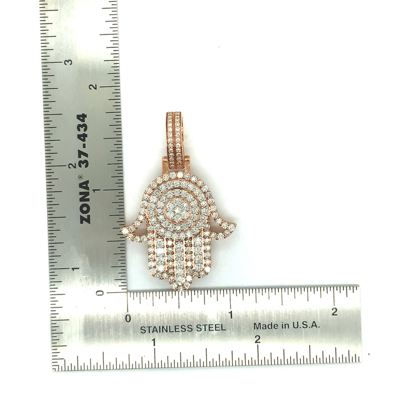 10K rose gold hamsa pendant