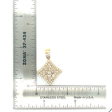 10k gold diagonal shape pendant