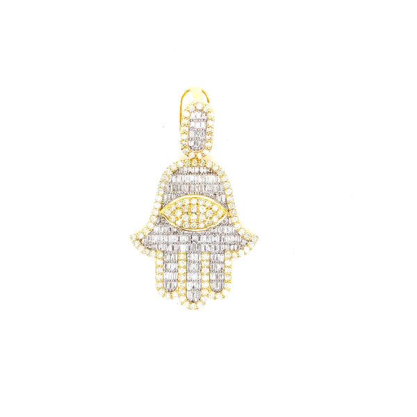 10k yellow gold 2 tone hamsa